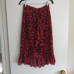 Red and Black Chiffon Skirt